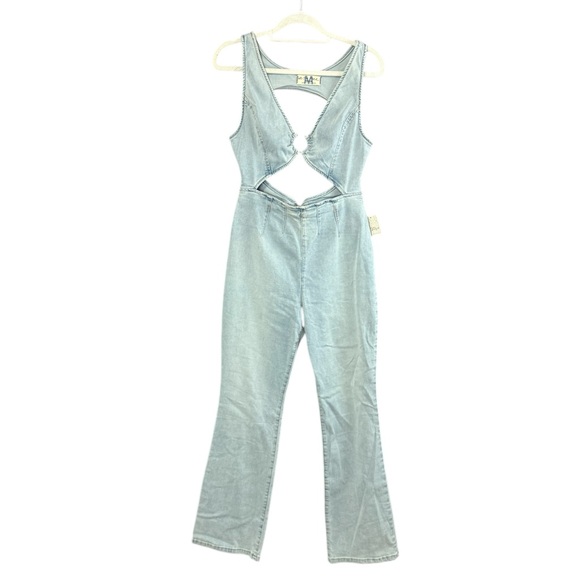 Nwt! Free people denim jumpsuit - Picture 1 of 4